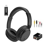 Auricolare Senza Fili Bluetooth, Cuffie TV Senza Fili per Anziani, Cuffie Over-Ear Audio di Alta Qualità Leggero e Confortevole, 30 ore di Riproduzione, Adatto per TV/Mobile/Computer, Peso 140g - Nero
