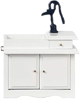 Melody Jane Dollhouse White Victorian Sink Unit with Hand Pump Miniature Kitchen Furniture