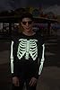 Purple Print House Glow in The Dark Long Sleeve Skeleton Top, Scary Halloween Fancy Dress Costume, Glow in The Dark Skeleton Bones Halloween Top for Him, L, Black #5