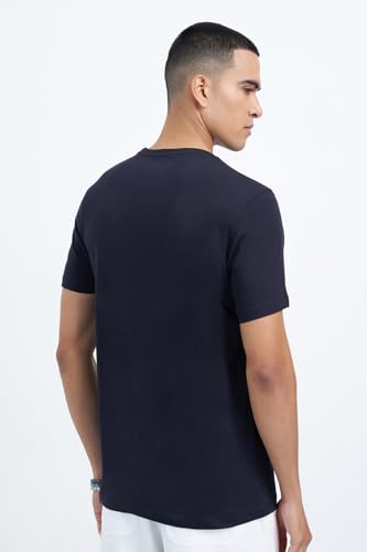 Image of 7 Alt by Pantaloons Men's 100% Cotton T-Shirt | Slim Fit | Round Neck | Half Sleeve