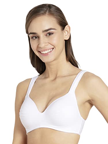 Image of Jockey FE57 Lounge Bra | Wirefree | Padded | Full Coverage | Broad Fabric Strap with Included Bra Pouch | Super Combed Cotton Fabric