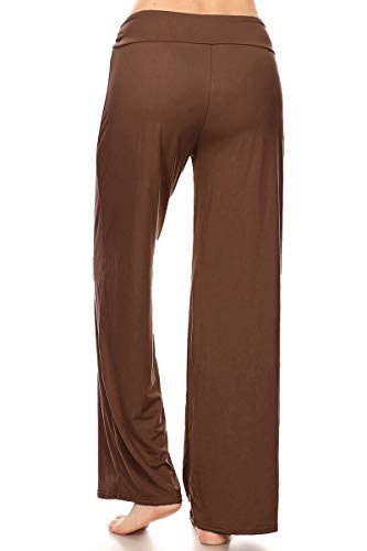 Image of Leggings Depot Women's Wide Leg Drawstring Pajama Pants for Lounge, Sleep | Soft, Breathable Poly-Span, Drawstring Waist, Comfy, Casual, Yoga, Everyday