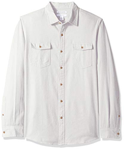 Amazon Essentials Men's Slim-Fit Long-Sleeve Two-Pocket Flannel Shirt