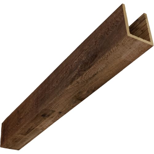 AmeriCraft Wood Resawn Beam, 3-Sided (U-Beam), 7 1/2"W x 9 1/2"H x 120"L, Espresso Finish, Stain Grade White Oak