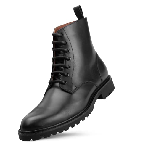 Dunross & Sons Boots For Men. Leather Boots For Men. Austin Mens Lace-Up Boot. Combat Boots For Men. Black Boots. Mens Gifts