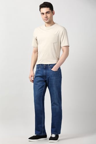 Image of Peter England Men's Boot Cut Jeans | Comfortable Fit