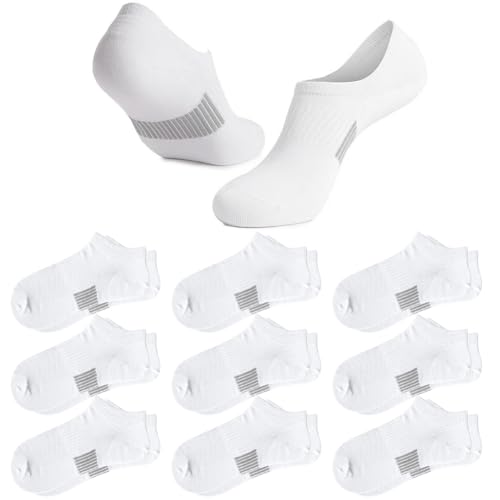 Image of Women's Ankle Cotton Socks Low Cut Athletic Running Soft Thin No Show White Socks 6-10 Pairs