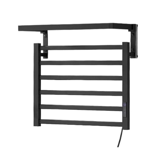 Toallero eléctrico de 1/2 Capas, Dispositivo de Secado rápido para Inodoro con Temperatura Constante, radiador Calefactor para baño (2 Layers Black Right)