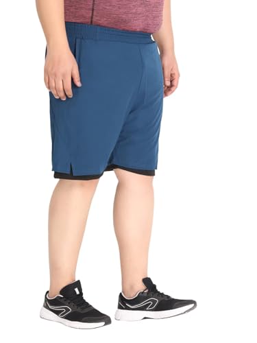 Image of CHKOKKO Men Shorts for Gym Sports or Running | Dry-Fit Fabric Single Layered Active Summer Workout Wear Knee Length Regular Fit | Elastic Waist with Front and Back Pockets