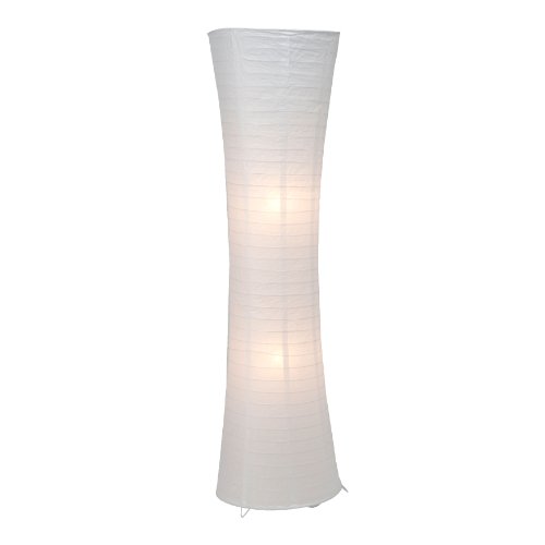 BRILLIANT lámpara Becca lámpara de pie blanca | 2x A60, E27, 60W, adecuado para lámparas normales (no incluidas) | Escala A ++ a E | Con interruptor de pie