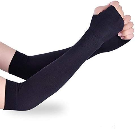 PENYAN Multi purpose Black Color Thin UV Sun tan Protective Bikig Gloves Without Fingers (Free Size) (Pack of 1)