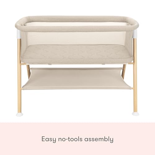 Image of Newton Baby Essential Bassinet - Ultra-Breathable, Completely Washable, More Airflow for Safer, Cooler Sleep, Non-Toxic, Bedside Sleeper, Storage Shelf, Sandstone