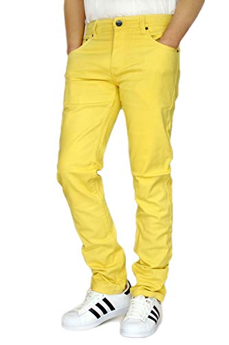 Victorious URBANJ Men's Twill Stretch Skinny Jeans (38X32, Yellow)