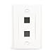 Black Box Value Line Single-Gang Wallplate - White, 2-Port, 5-Pack