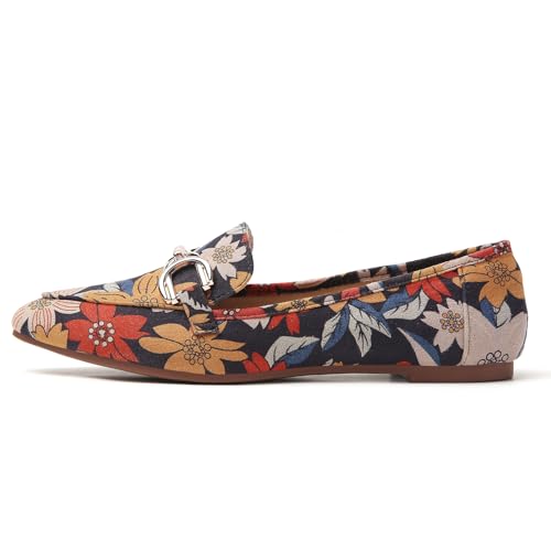 Image of Tilocow Metal Chain Loafers Flats for Women Pointed Toe Slip on Flats Dressy Casual Comfortable Work Business Shoes