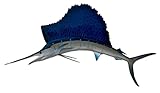 58' Sailfish Half Sided Fish Mount Replica, Affordable Coastal Decor - Indoors Or Outside