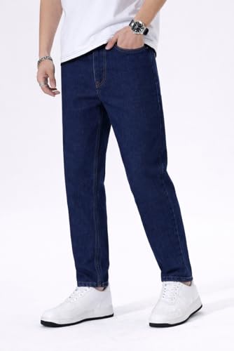 Image of Men's Slim Relaxed Fit Mid Rise Tapered Fit Non-Stretch Denim Jeans | Cotton Blend Casual 5 Pocket Denim Jeans for Men