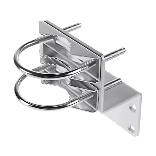 Vsenkes ポールマウントブラケット アンテナマストクランプ Vジョーブラケット Uボルトパイプ ダブルUボルト付き 防振 Vジョーハードウェア 耐候アクセサリー 家庭用アンテナポールホルダー WiFiアンテナ TVアンテナ用