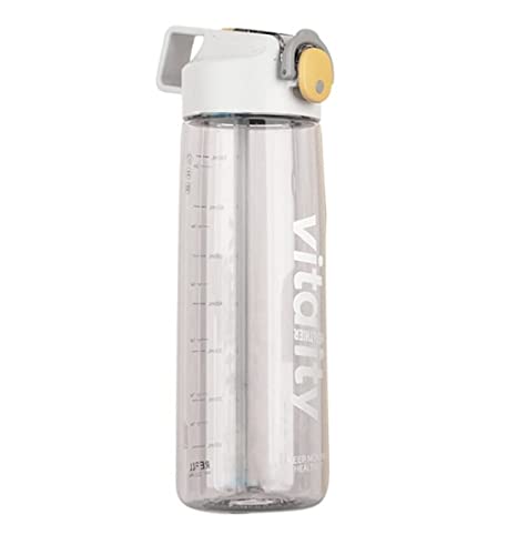 Image of ABSTRACT Tritan Sports Water Bottle - BPA Free Drinking Bottle, Leakproof Gym Bottle, Unbreakable Water Bottle, Ideal for Office, Sports, School, Gym, Yoga, Travelling (760 ML) (White)