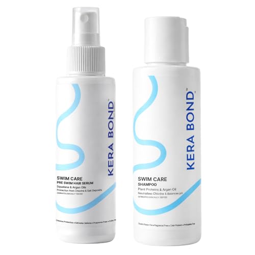 KERA BOND Swim Hair Care Combo | Shampoo & Pre-Swim Serum | Removes Residue & Shields Hair from Chlorine & Hard Water | With Argan, Squalene & Proteins | 100ml Each-image-43