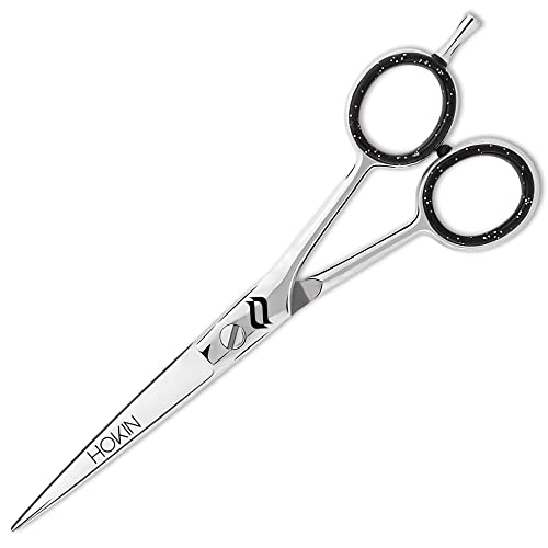Ciseaux coiffure HOKIN Ciseaux à Cheveux en Acier Inoxydable de 6,5 Pouces Pour Barbiers Professionnels Pour Couper et Eclaircir les Cheveux - Pour Hommes, Femmes et Enfants (Polonais) Cover