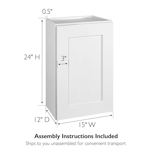 Image of Design House Brookings Kitchen Wall Cabinet, 15 inch, White