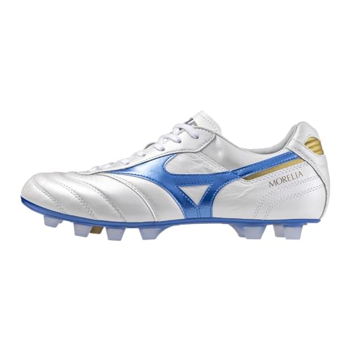 Mizuno Morelia II Made in Japan Soccer Shoe | K Leather Soccer Boot | White/Mugen Blue | US Men's 9.5
