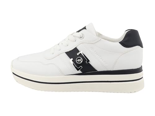 Basket Tom Tailor femme 9590090003 en textile blanc et beige