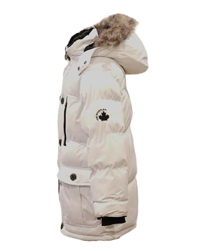 Image of Base Camp Parka Puffer for Boys Heavy Puffer Winter Jacket with Hood and Removable Faux Fur