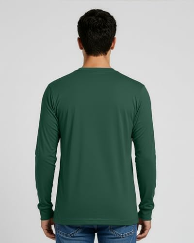 Image of Real Essentials 4 Pack: Men's Cotton Long Sleeve Crew Neck T-Shirt - Soft Work Casual Jersey Tees