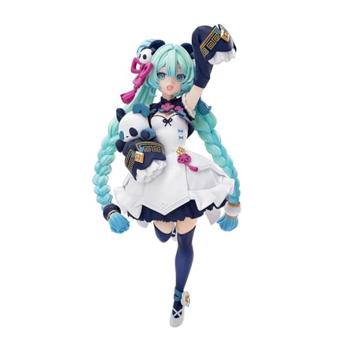 Miku Figura de Acción Panda Muñeca Japonesa Kawaii Anime Niña Modelo Estatua Estatua Estatua Estática de Pie 17,7 cm