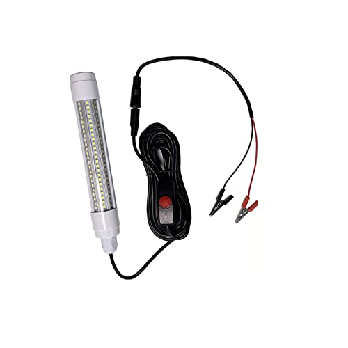 Edearkar Underwater Fishing LED Light 13w, AC/DC12-48V, Green Light IP68 Waterproof Lamp 360 Degree All-Round Underwater Lighting Fish Light Collection Fish Lamp with 16.4 Ft Power Cord