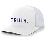 Mens Vivek Hat Vivek Ramaswamy Truth Slogan Mesh Back Trucker Hat Baseball Cap-White/White/Navy Thread