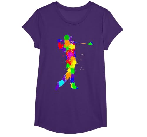 Golf Golfer Boys T-Shirt, Girls, Purple, Small