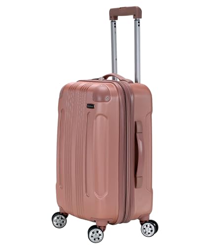 Image of Rockland London Hardside Spinner Wheel Luggage, Rosegold, Carry-On 20-Inch
