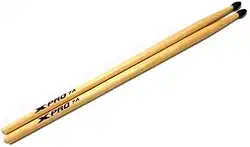 Baquetas X-Pro 7A, Ponta de Nylon, Madeira Natural, Par, 42 cm