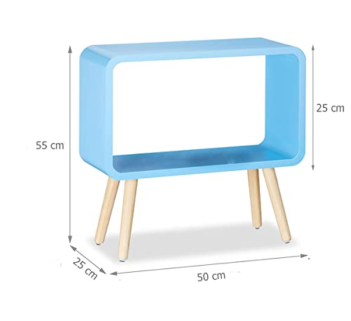 Image of Device Bas with BROWN ART SHOPPEE Bookcase Nightstand Side End Table Bedroom /Bed Side Coffee Table Living Room Bedside Small Spaces Magazine Stand with Storage Engineered Wood Modern Furniture (Blue)