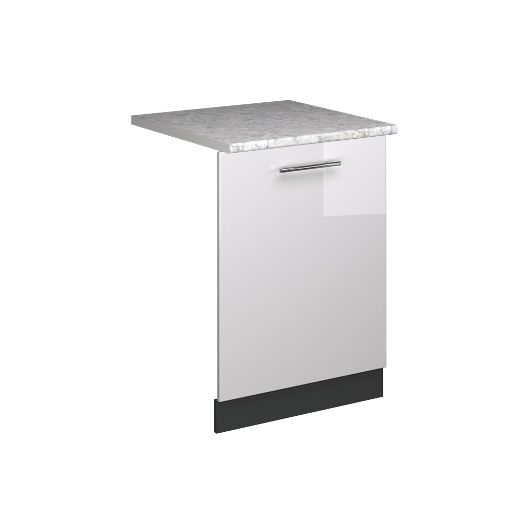 Vicco Panel przedni zmywarki "Fame-Line", Biały wysoki połysk, 60 cm | BP Marmur, à combiner avec d'autres modules de la série Fame-Line