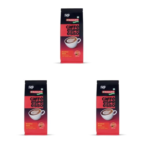 Image of Bayar's Coffee Caffe Espresso Breakfast Blend 100% Coffee Beans (500g) | Authentic Blend with 70% Arabica & 30% Robusta | Freshly Roasted for Rich Aroma | Ideal for French Press & Espresso (Pack of 3)