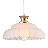 HYDELITE Vintage Frosted Glass Pendant Lights Kitchen Island Lighting Fixtures Over The Kitchen Sink Adjustable Hanging Pendant for Dining Room Kitchen Entryway