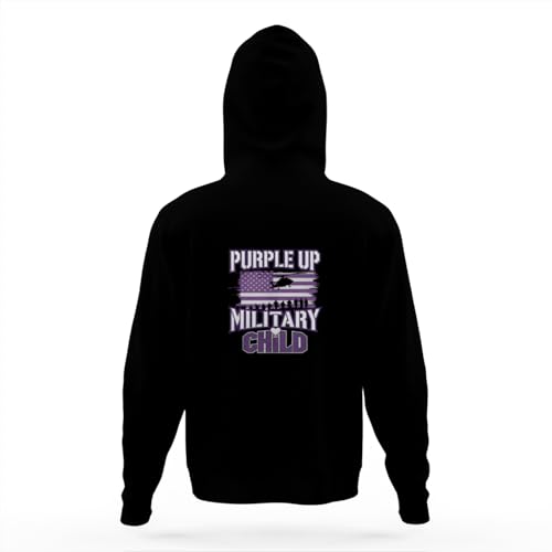 Vintage Purple Up Month of Military Child Kid Air Force US Flag Hoodies for Teen Girls Boys Kangaroo Pocket Sweatshirt4