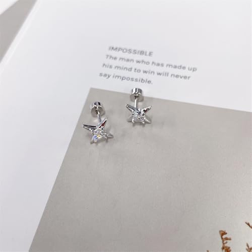 Cute 20G CZ Star Flat Screw Back Small Stud Earrings for Women Men Dainty Stainless Steel Crystal Cartilage Tiny Tragus Piercing Sleeper Studs Hypoallergenic Jewelry for Niece Daughter3