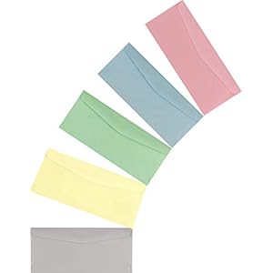 50 Business Envelopes, Standard Flap (Multi Color Pack, 9.5″ x 4.125″)