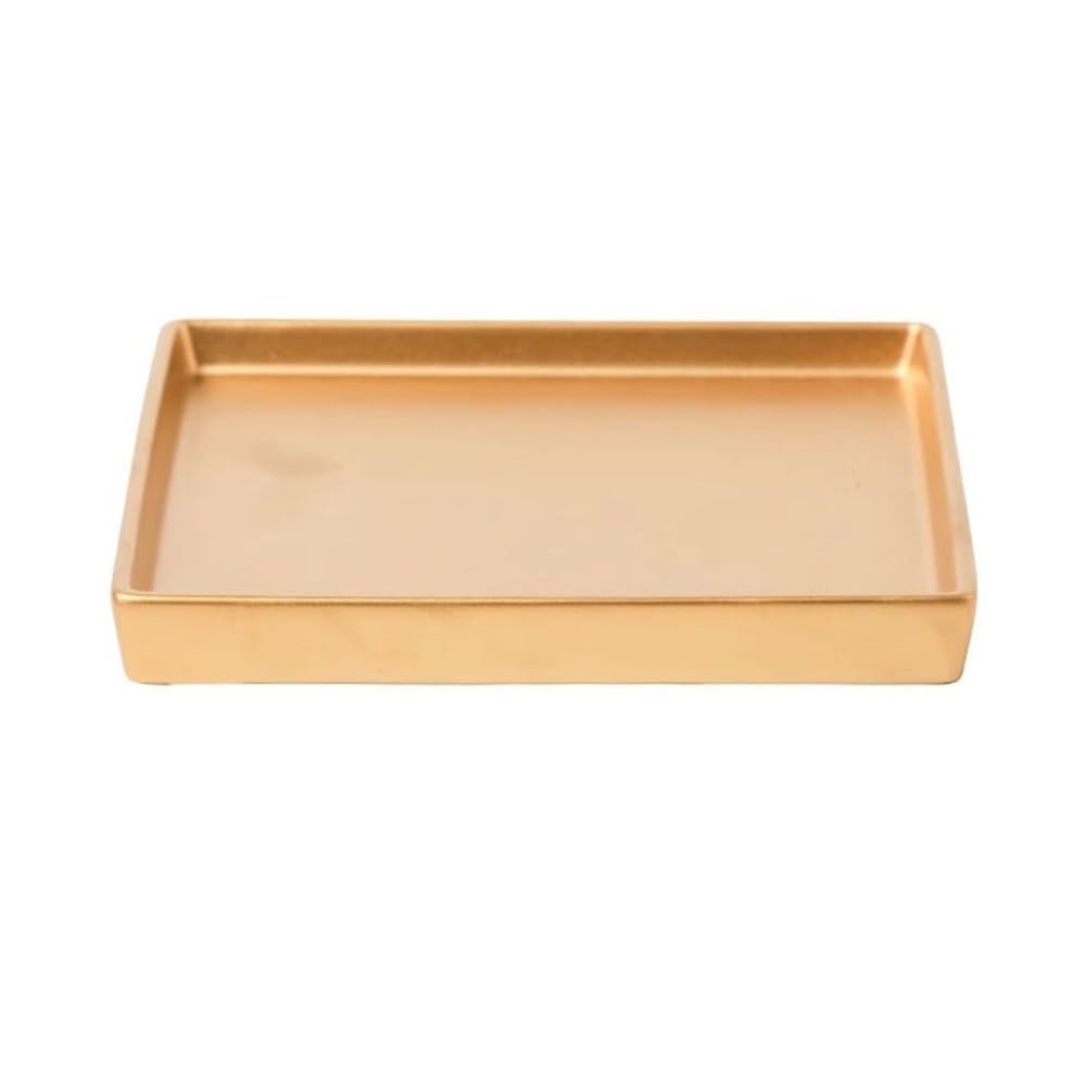 Versatile Vassoio raccogligocce for fioriera, sottovaso Quadrato in Ceramica(Gold,XL)