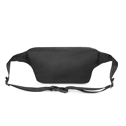 Image of Tommy Hilfiger Greenbelt Unisex Waist Pouch - Black | Adjustable Waist Strap & Branded Pullers All Over with Net Pockets Inside | 1 Compartment | 3 L Capacity | Water Resistant