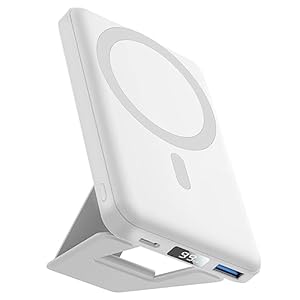 AOGUERBE Magnetic Power Bank, 10000mAh Foldable Wireless Portable Charger with USB-C Cable LED Display, Mag-Safe Battery Pack 22.5W PD Fast Charging for iPhone 15/14/13/12 Pro/Pro Max/Plus/Mini