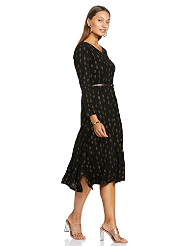 Image of Rangriti Maroon Acrylic Dress for Women