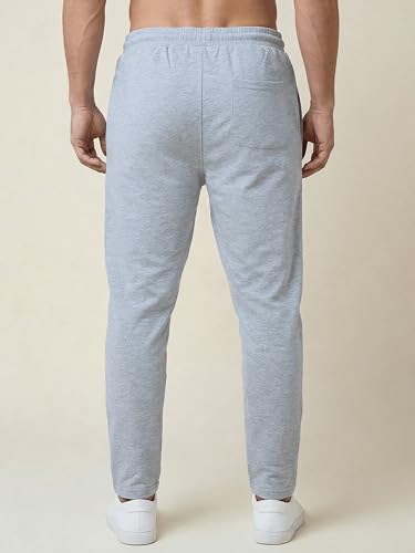 Image of Clans & Hans Men's 100% Pure Cotton Regular Fit Mid Rise Track Pant with Zipper Side Pockets and Back Pocket | Casual Gym Jogging Lounge Wear