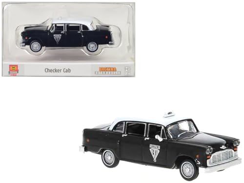 Modelo a escala 1:87 Checker Cab negro y blanco 1974 miniatura 1