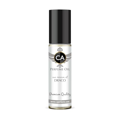 CA Perfume Impression of Draco Unisex Fragrance Oil Amber Scent Long Lasting Perfumes for Women &amp; Men Travel Size TSA Ready Mini Parfum Body Oil Roll-on 0.33 Fl Oz 10ml